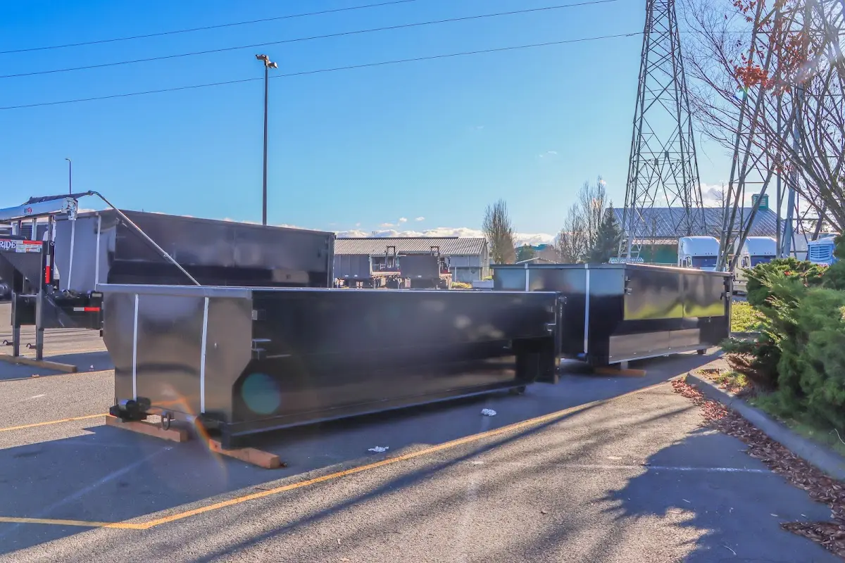 Roll-off dumpster ready for waste disposal at job site for Roll Off Dumpster Rental in Linda